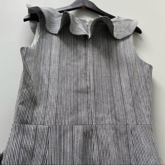 NWT PatBO  Striped‎ Ruffle Midi Dress Women Size 10 - Picture 7 of 9